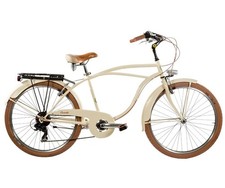 Bicicletta CRUISER VELOPOLI 26" + Sella COMODA e CAMBIO 6 Marce / BEIGE MARRONE