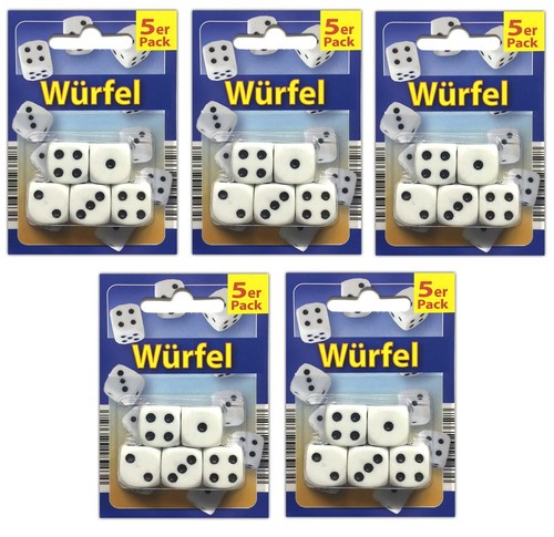 25er set dado gioco bianco - set,
