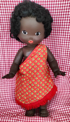Bambola nera vintage - bambola,