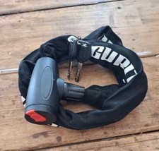 CATENA ACCIAIO 6 MM  X L. 90 cm  LUCCHETTO C PROTEZIONE  ANTIFURTO MOTO SCOOTER