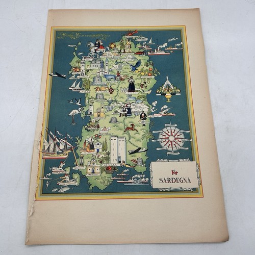 Mappa illustrata sardegna - illustrata, 1950