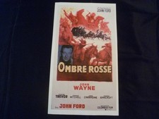 RIPRODUZIONE MANIFESTO LOCANDINA 29x50 CM OMBRE ROSSE JOHN WAYNE WESTERN FORD