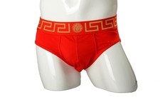 Versace Men's Red/Gold Border