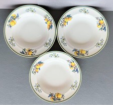 Wedgwood Citrons Pasta & Soup Deep Plate Set di 3 - Vintage 9" Bone China