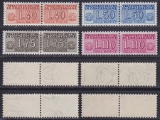 Italia 1953-55 Pacchi concessione ruota 4 v. MNH** gomma integra ben centrati