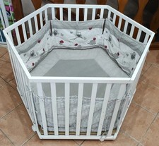 Box esagonale bambino + Materasso + Paracolpi