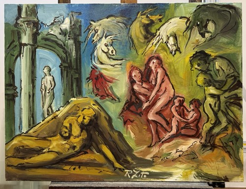 Quadro olio tela rodolfo - olio,