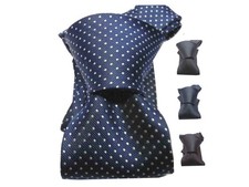 Cravatta blu a pois bianchi