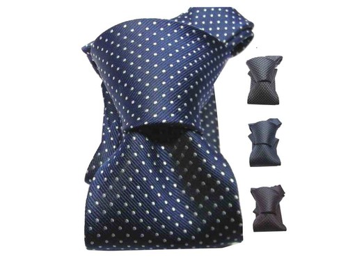 Cravatta blu pois bianchi - blu, a
