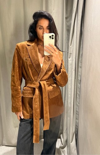 Zara blazer 100 pelle - zara, 100%