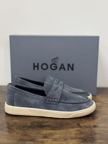 Hogan mocassino cool suede blu - mocassino,