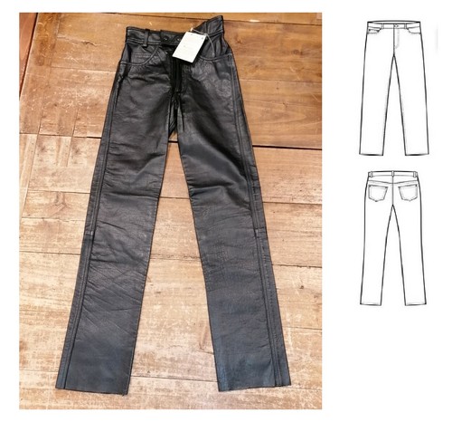 Pantaloni tasche pelle - in,