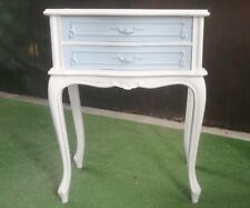 comodino shabby scic bianco con 2 cassetti in legno