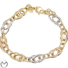 Bracciale oro giallo bianco rosa 18 kt 750 anelli -1126/ST-