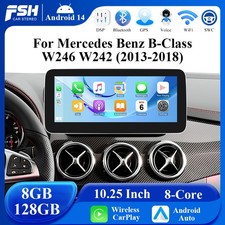 Autoradio 10.25" Android 14 128GB CarPlay DAB+ per Mercedes Classe B W246 NTG4.5