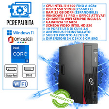 FUJITSU PC COMPUTER DESKTOP FISSO I7 6GEN 32GB RAM 512 SSD WIN 11 RICONDIZIONATO