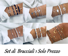 Set Bracciale Braccialetto Donna Infinito Palline Stelle Love Luna Terra Battito