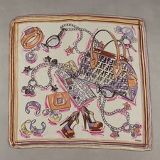 Foulard Fendi Seta Second Hand Disegni Colorati Originale