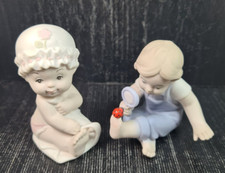 morena porcellana bisquit coppia bimbi che giocano h 7 cm