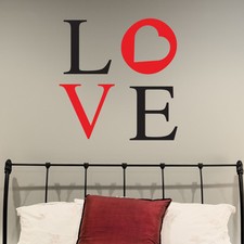 LOVE WALL STICKER romantica camera da letto vinile art quotazioni decalcomania w117