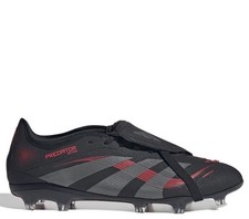 Adidas Predator Pro Fold-Over Tongue FG taglia UK 9,5 nuovissime Stealth nere rosse