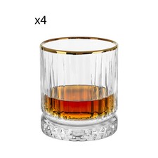 Set 4 bicchieri cocktail bordo oro Elysia Golden Touch Pasabahce trasparente