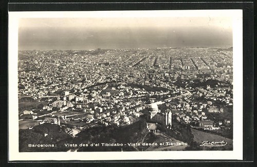 Cartolina barcellona vista - cartolina, barcellona,