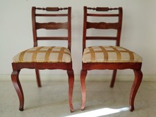 Pregiate poltroncine sorrentine, intarsiate, con stoffa Rubelli