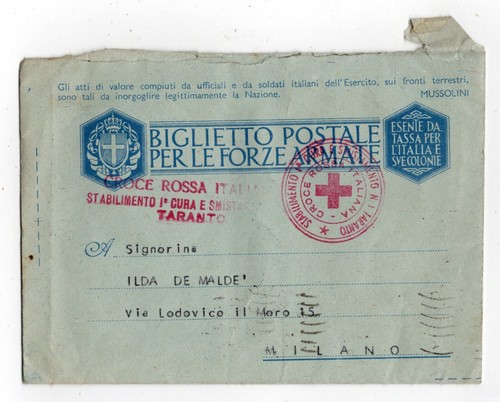 Biglietto militare croce rossa - biglietto,