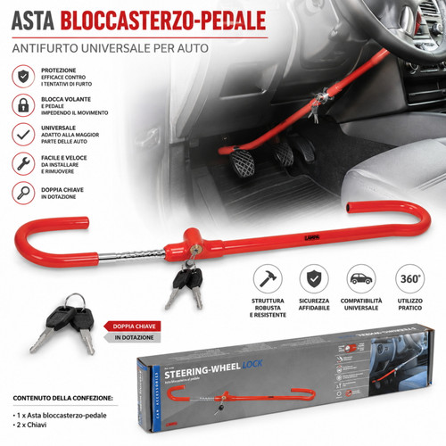 Asta bloccasterzo pedale - asta,