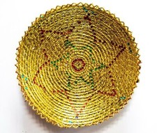 Cesto 17 pollici tessuto a mano design sud-ovest carta confetti dorata Brbsf-150