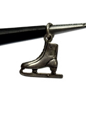 1.3cm Piccolo Ghiaccio Pattinaggio Stivale Ciondolo 925 Sterling Argento Vintage