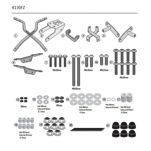 Attacco posteriore givi 4130fz - posteriore,