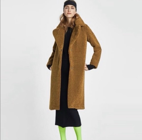 Cappotto zara marrone teddy - zara,