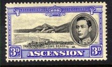 Ascension 1938 - 53  KGV1 3d Black & Ultramarine MM SG 42 CV £100 ( M1446 )