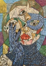 Quadro originale cubista donna
