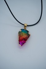 Collana con fluorite arcobaleno naturale – Energia dei chakra e protezione menta