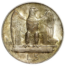 Italia 5 lire 1930 Aquilino