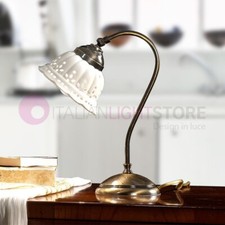 LOGGIA Lampada da Tavolo Ottone e Ceramica Rustico Country