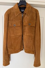Giubbotto Versace Giacca Pelle Scamosciata Marrone Uomo M Suede Cappotto Vintage