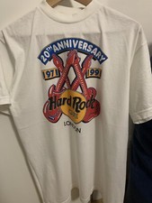 VINTAGE HARD ROCK CAFE LONDON 20TH ANNIVERSARY 1971-1991 TSHIRT MAI USATA
