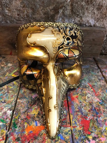 Maschera veneziana dorata - maschera,