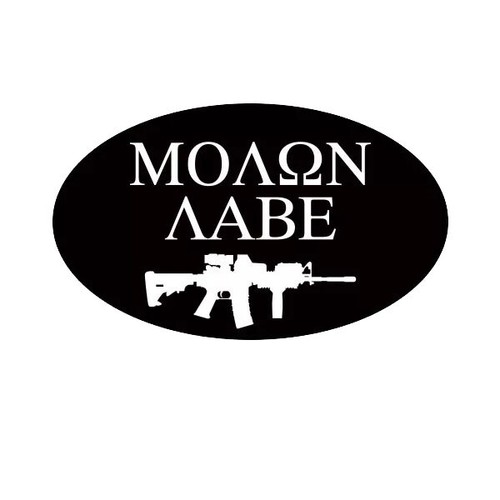 Adesivo ovale molon labe - molon,