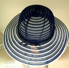 CAPPELLO CERIMONIA BLU/BIANCO