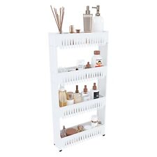 Carrello con ripiani salvaspazio scaffale portaoggetti cucina soggiorno bianco