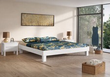 Letto matrimoniale bianco di solido futon 200x200 in Faggio massello bianco