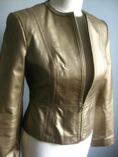 M&S CAPPOTTO GIACCA PELLE ORO