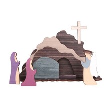 Croce in legno tema pasquale