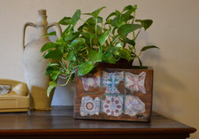 Cassa Contenitore Fioriera in Legno stile Antico Scatola Vintage Porta Piante