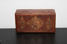 Scatola in Palissandro Indiano con Mosaico di Fiori in Ottone